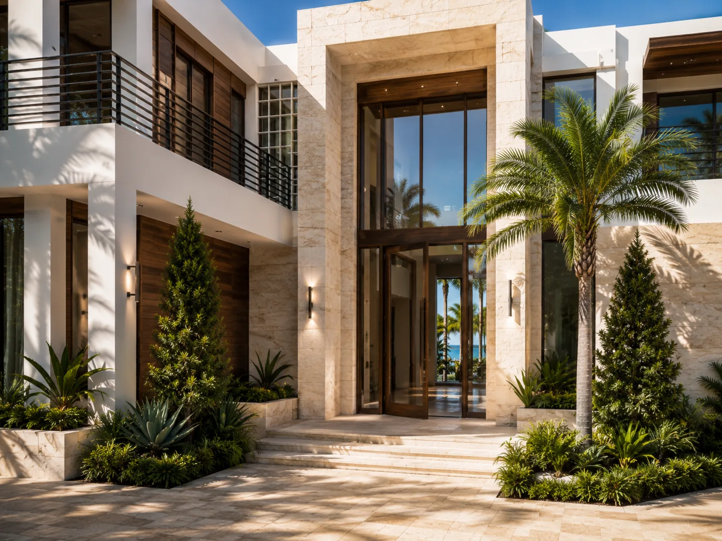Front entry at The Tidewater Residence.
