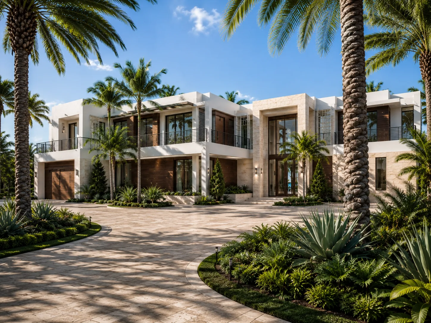 Three-quarter view of The Tidewater Residence's front facade.