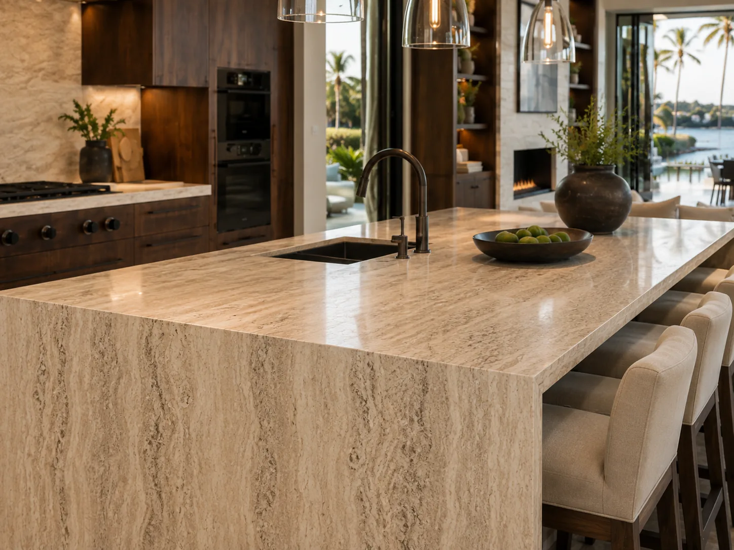 Kitchen cabinetry and finishes at The Tidewater Residence.