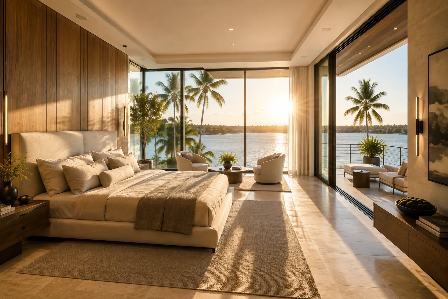 Primary suite in morning light.
